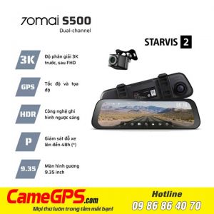 Camera Hành Trình Kẹp Gương 70mai S500 Tại Huế - Độ Phân Giải 3K, HDR, Điều Khiển Bằng Giọng Nói