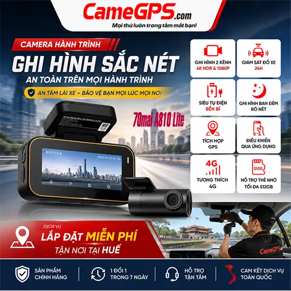 Camera hành trình 70mai A810 Lite chính hãng tại Huế