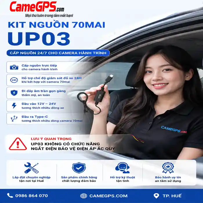Kit Nguồn 70mai UP03 Chính Hãng – Kích Hoạt Parking Mode 24H
