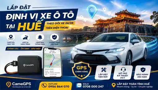 Lắp đặt định vị xe ô tô tại Huế chính hãng, theo dõi vị trí xe 24/24 trên điện thoại. Xem hành trình, giám sát tốc độ, hỗ trợ tận nơi tại Huế
