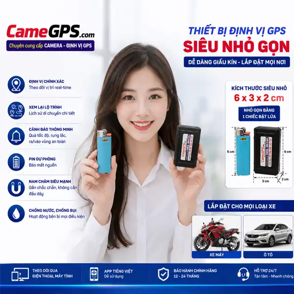 Thiết bị định vị không dây GPS pin sử dụng 15 ngày, nam châm siêu mạnh, theo dõi xe máy ô tô chính xác trên điện thoại.