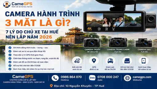 Camera Hành Trình 3 Mắt Là Gì? 7 Lý Do Chủ Xe Tại Huế Nên Lắp Năm 2026