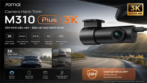 Camera Hành Trình 70mai M310 Plus 3K Tại Huế Chính Hãng, Lắp Đặt Tận Nơi tại Huế