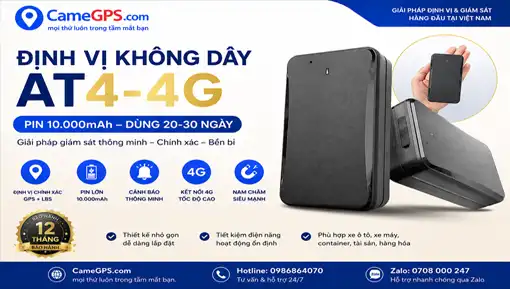 Thiết bị định vị không dây GPS AT4 4G pin 10000mAh tại Huế - CameGPS