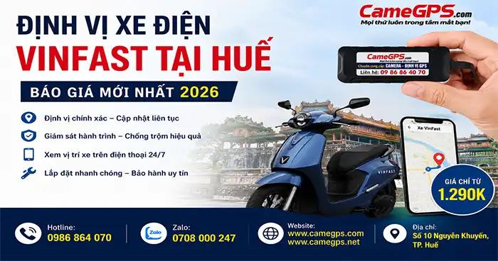 Định vị GPS cho xe điện VinFast tại Huế giá mới nhất 2026