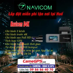 Camera hành trình Navicom D4K 4K trước sau chính hãng lắp đặt tại Huế