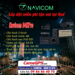 Camera hành trình Navicom D4K PRO chính hãng tại Huế. Ghi hình 4K Ultra HD, camera sau Full HD, GPS, Wifi, giám sát đỗ xe 24/24. Lắp đặt tận nơi bởi CameGPS.