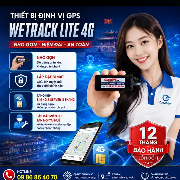 Wetrack Lite 4G Tại Huế – Thiết Bị Định Vị GPS Chống Trộm Tại Huế