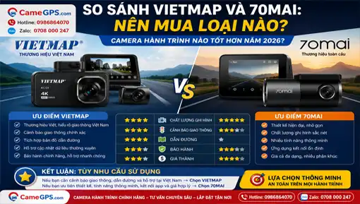 Vietmap Hay 70mai? So Sánh Chi Tiết Camera Hành Trình Nào Tốt Hơn 2026