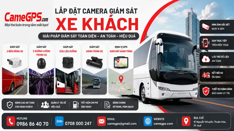 Lắp Đặt Camera Giám Sát Xe Khách Tại Huế | Camera Hông Xe, Trong Xe 1 Lắp đặt camera giám sát xe khách tại Huế với camera hai bên hông xe, camera hai lối đi, camera cửa lên xuống và GPS giám sát hành trình.